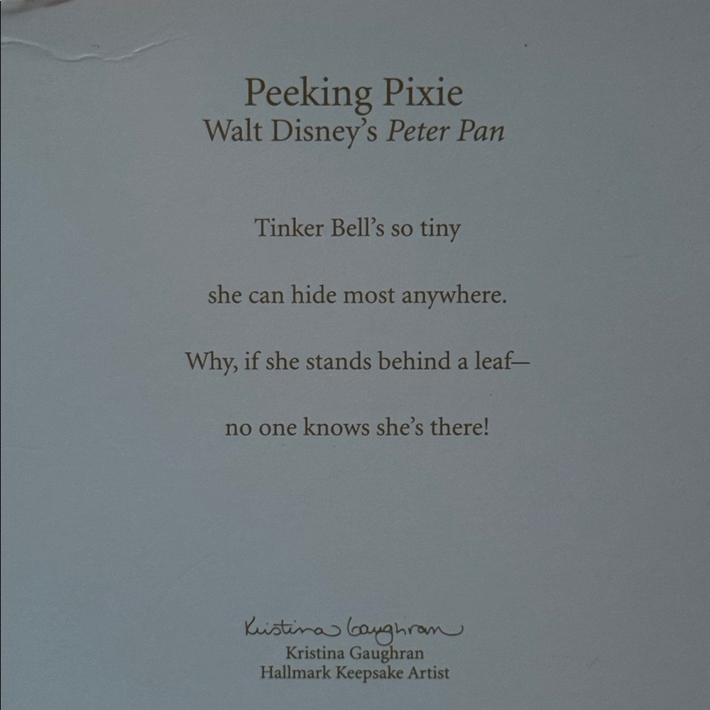 Hallmark 2012 Tinker Bell Peeking Pixie Ornament Disney Christmas - Picture 2 of 4